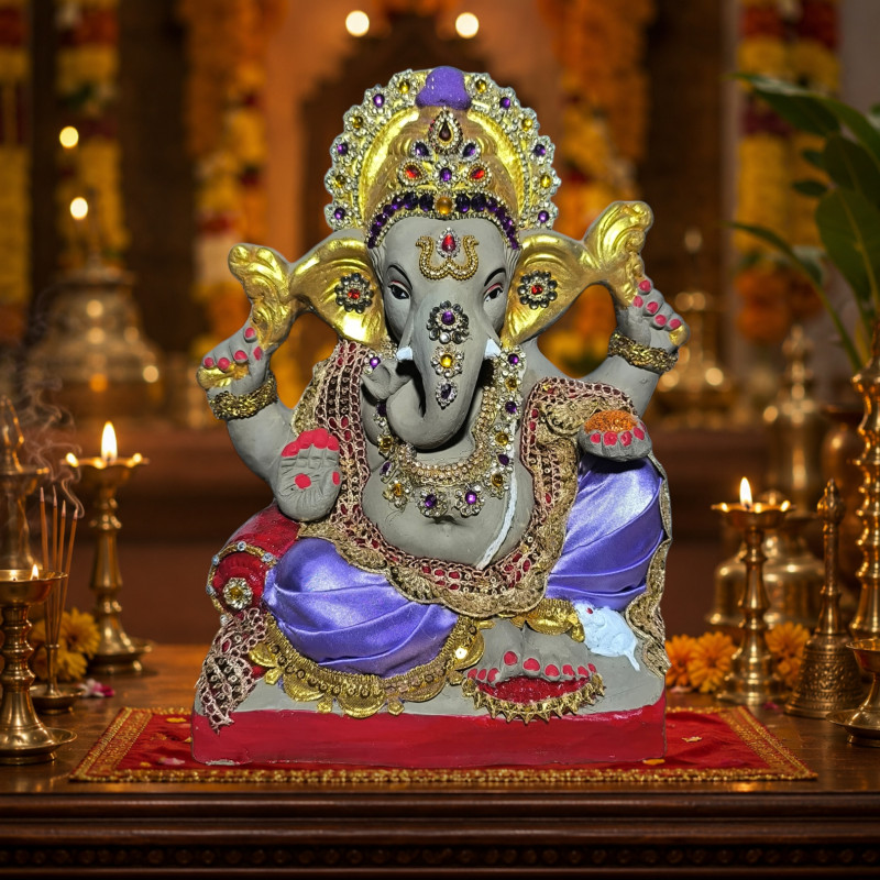 Sri Kundan Ganesha 12 inches